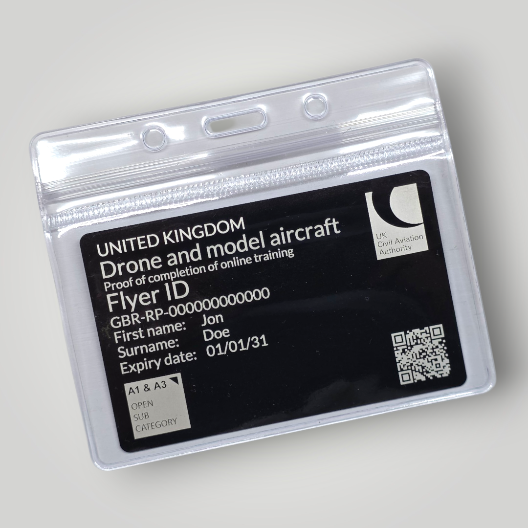 Matte Black Metal Drone Flyer ID Card – Laser Engraved Operator ID (Wallet Size)
