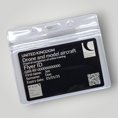 Matte Black Metal Drone Flyer ID Card – Laser Engraved Operator ID (Wallet Size)