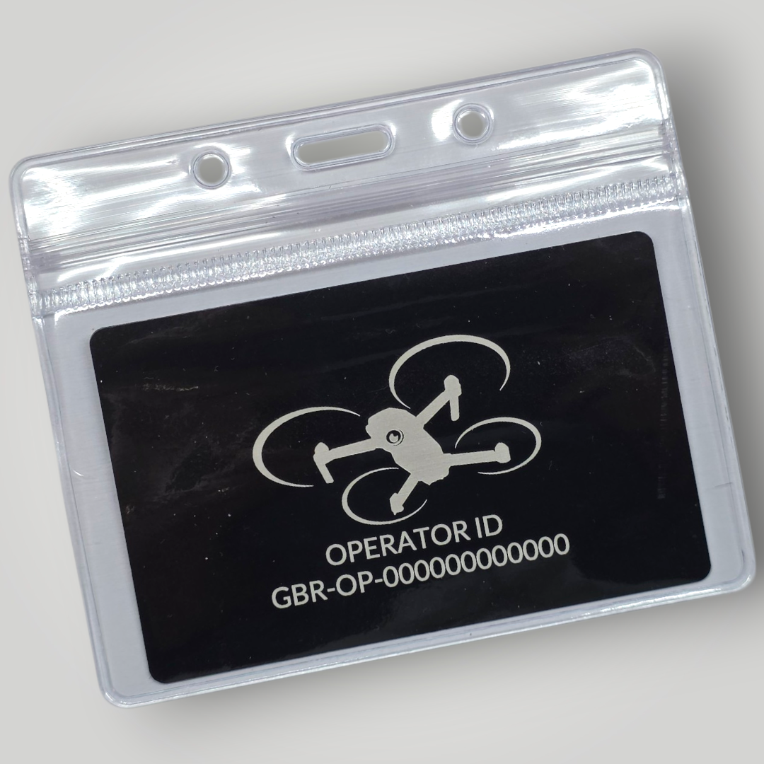 Matte Black Metal Drone Flyer ID Card – Laser Engraved Operator ID (Wallet Size)