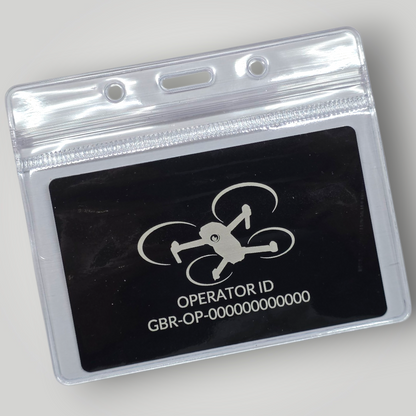 Matte Black Metal Drone Flyer ID Card – Laser Engraved Operator ID (Wallet Size)