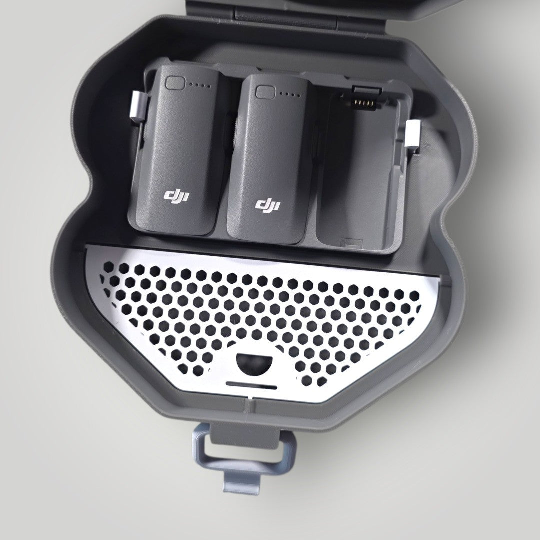 DJI Neo 2 Hard Carry Case – Charger & Battery Storage (Grey/White)