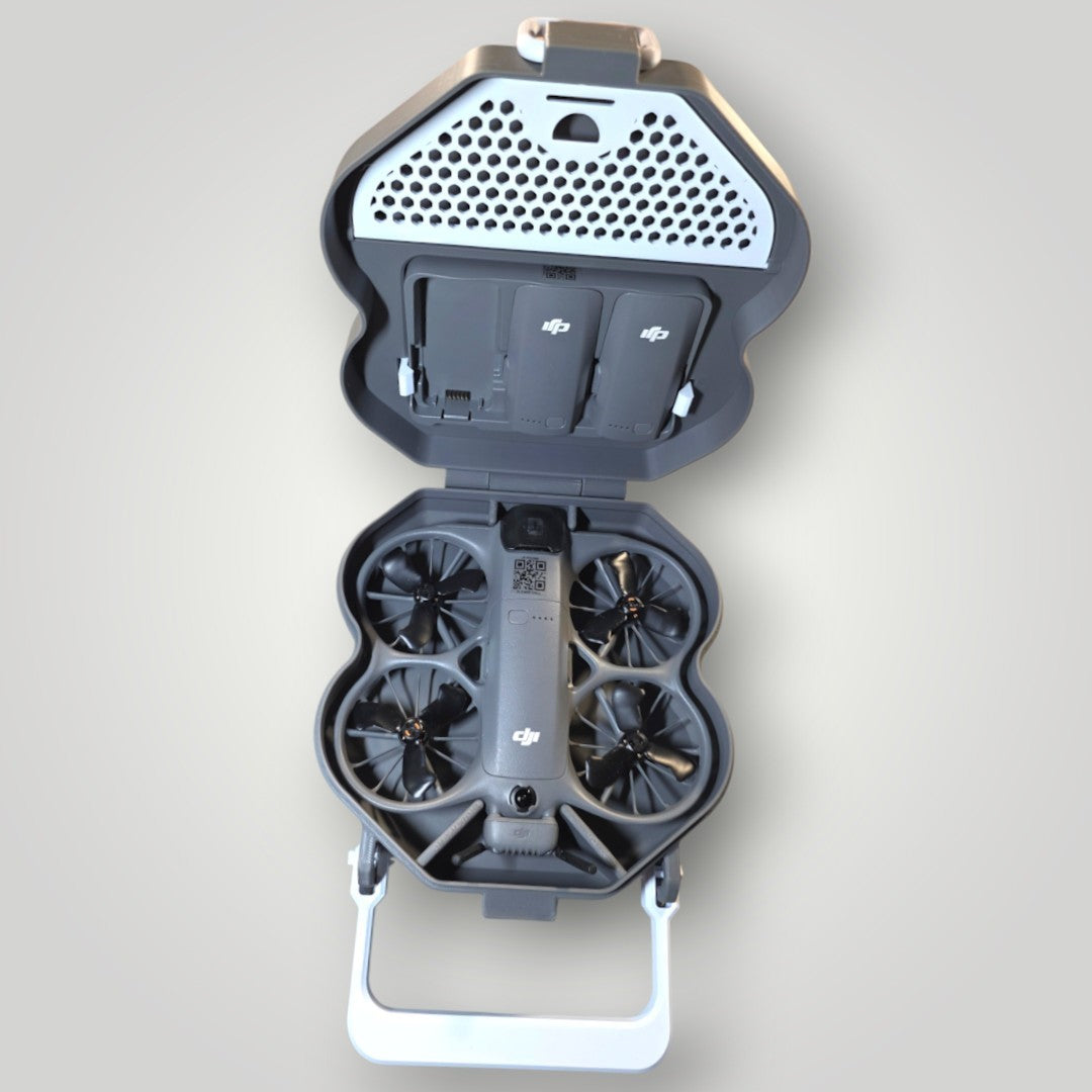 DJI Neo 2 Hard Carry Case – Charger & Battery Storage (Grey/White)