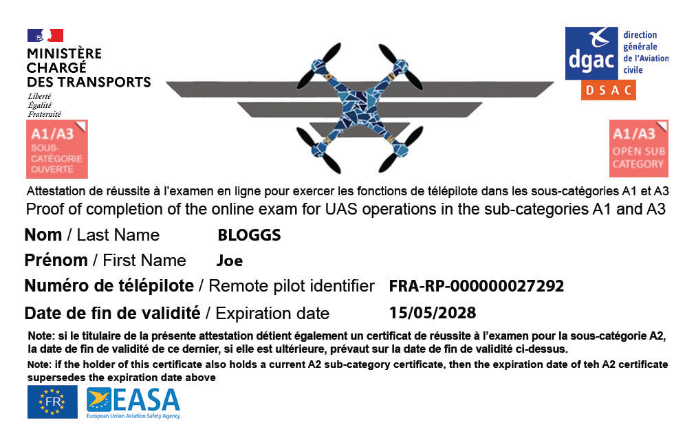 EASA Flyer ID Card and Laminated Sticker Bundle