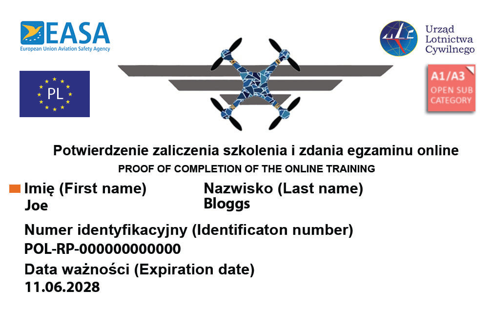 EASA Flyer ID Card and Laminated Sticker Bundle