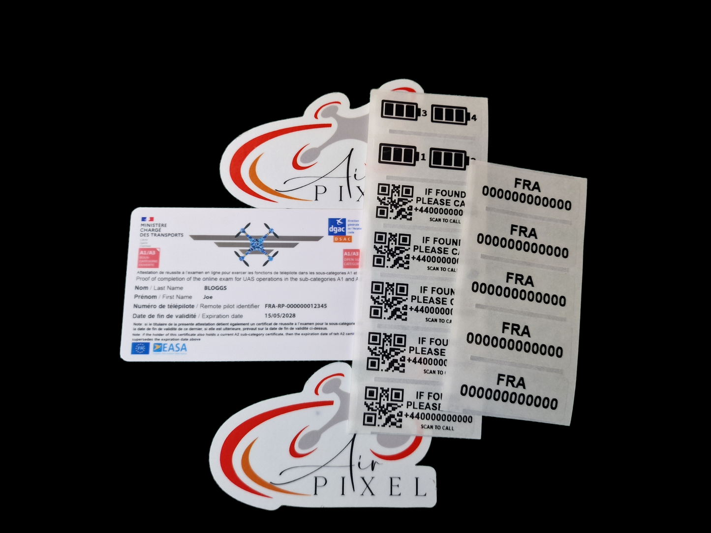 EASA Flyer ID Card and Laminated Sticker Bundle