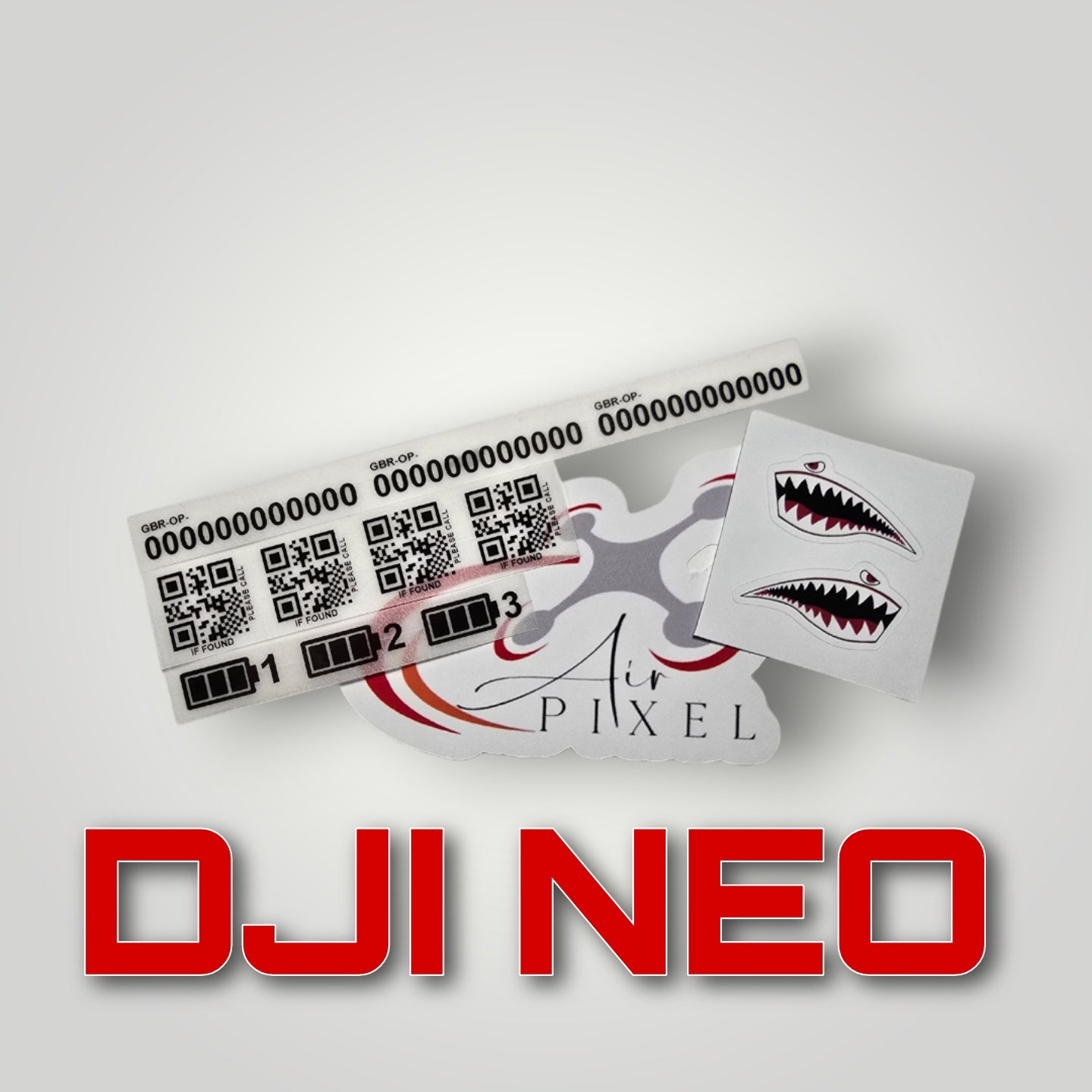 DJI Neo ID Stickers + Shark Teeth