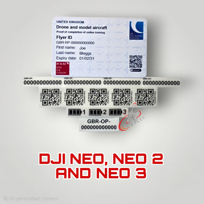 DJI Neo 1, 2 & 3 Sticker Bundle and A1/A3 ID Card
