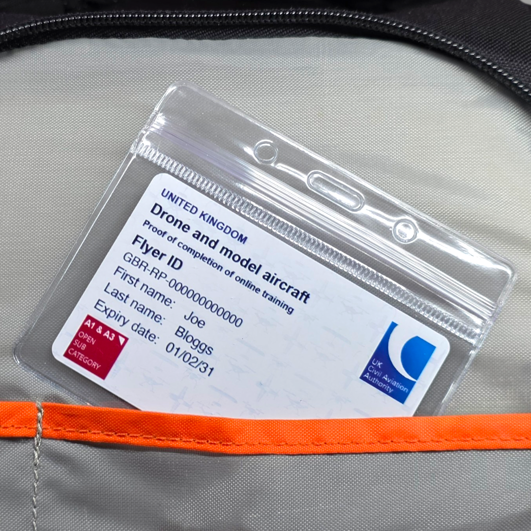 Clear Protective Wallet for Drone ID Cards – Durable Plastic Card Holder for Drone Bag Storage