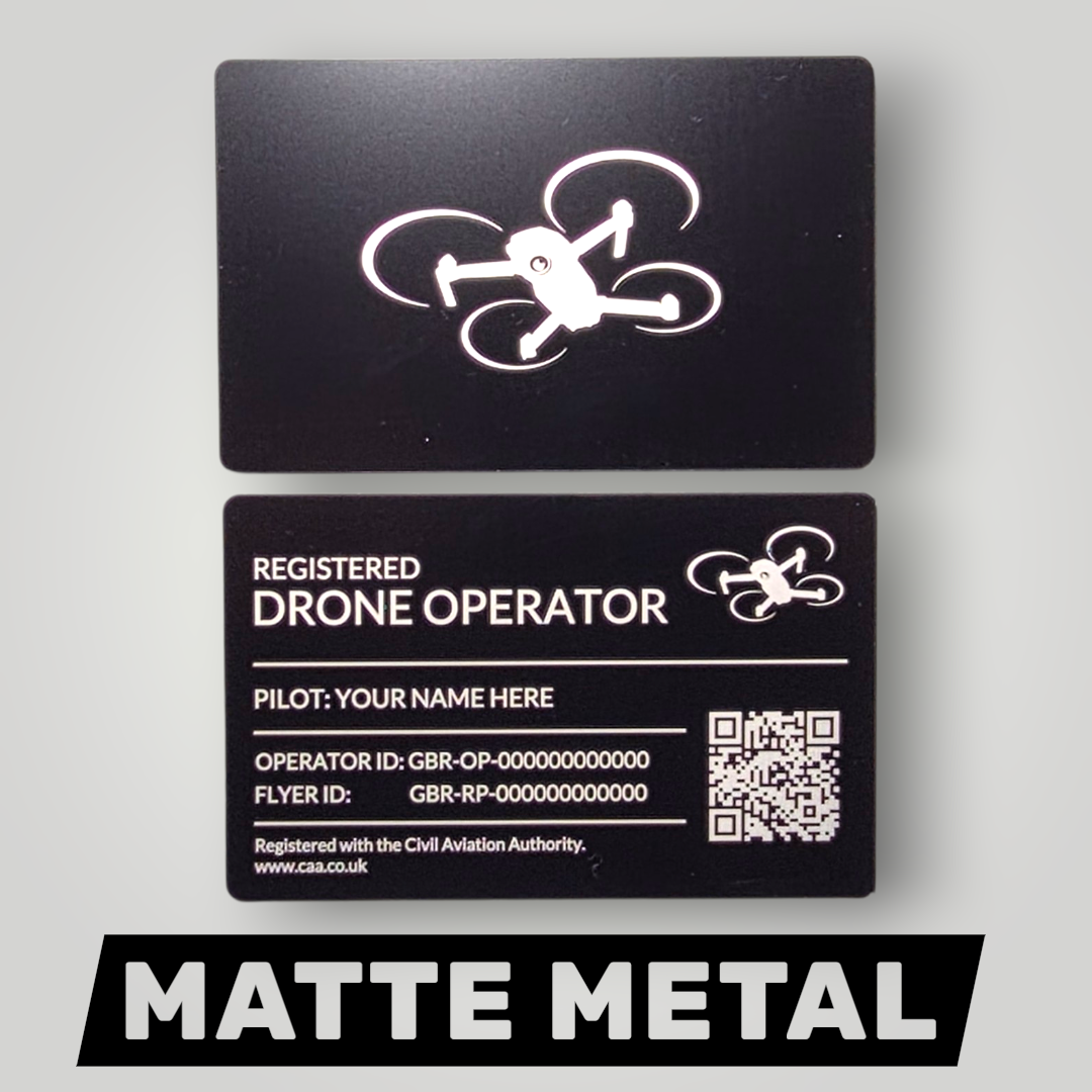 Personalised Metal Drone Operator ID and Flyer ID Card - CAA Registration